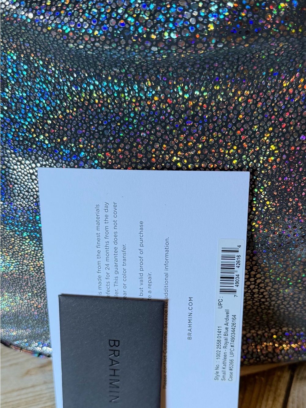 BRAHMIN SMALL KATHLEEN ROYAL BLUE ARDWELL SHOULDER HOLOGRAPHIC NWT SOFT LEATHER - Picture 8 of 12